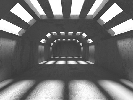 Abstract geometric concrete architecture background. 3d render illustrationの写真素材