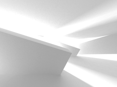 Abstract Modern White Architecture Background. 3d Render Illustrationの写真素材