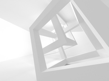 Abstract Modern White Architecture Background. 3d Render Illustrationの写真素材