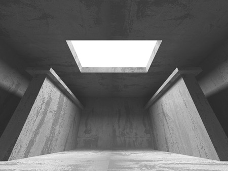 Concrete architecture background. Abstract empty dark room. 3d render illustrationの写真素材