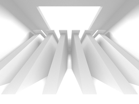 Abstract Modern White Architecture Background. 3d Render Illustrationの写真素材