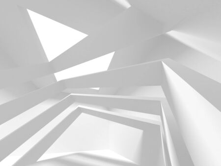 Futuristic White Architecture Design Background. Construction Concept. 3d Render Illustrationの写真素材