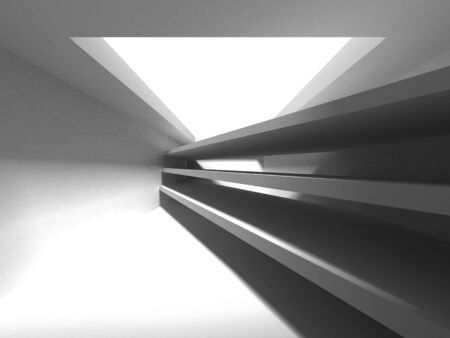 Futuristic White Architecture Design Background. Construction Concept. 3d Render Illustrationの写真素材