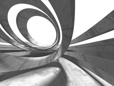 Dark concrete empty room. Modern architecture design concept. Urban textured background. 3d render illustrationの写真素材