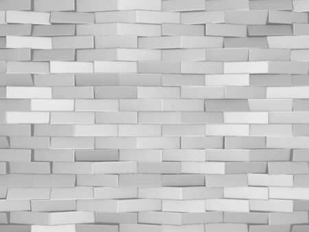 White classic tile texture background. Geometric design pattern. 3d render illustration