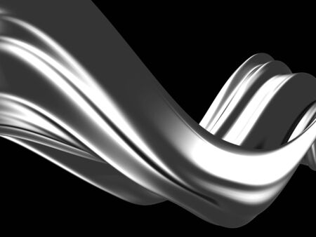Silver liquid abstract shiny splash. 3d render illustrationの写真素材