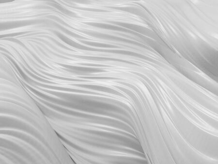 Abstract white background with waves. 3d renderingの写真素材