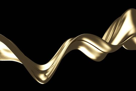 Golden beautiful fluid spash background. 3d renderingの写真素材