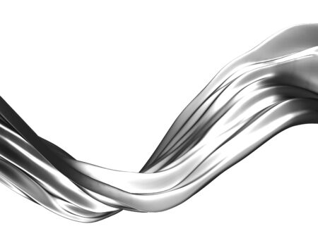Silver liquid abstract shiny splash. 3d render illustration