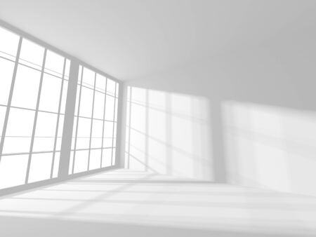 Futuristic White Architecture Design Background. Construction Concept. 3d Render Illustrationの写真素材
