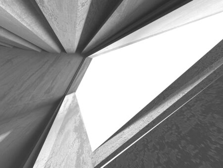Dark concrete empty room. Modern architecture design. Urban textured background. 3d render illustrationの写真素材