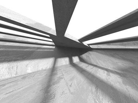 Dark concrete empty room. Modern architecture design. Urban textured background. 3d render illustrationの写真素材