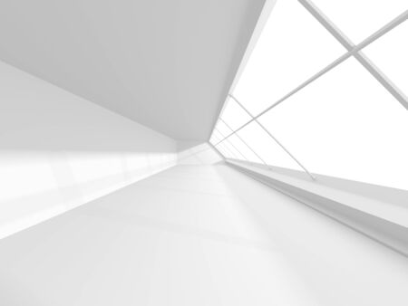 Futuristic White Architecture Design Background. Construction Concept. 3d Render Illustrationの写真素材