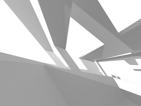 Futuristic White Architecture Design Background. Construction Concept. 3d Render Illustrationの写真素材