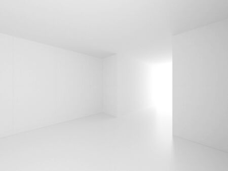 Futuristic White Architecture Design Background. Construction Concept. 3d Render Illustrationの写真素材
