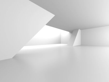 Futuristic White Architecture Design Background. Construction Concept. 3d Render Illustrationの写真素材