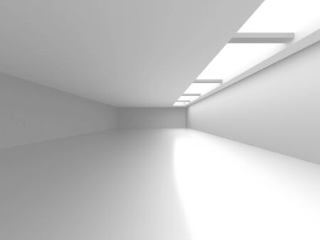 Futuristic White Architecture Design Background. Construction Concept. 3d Render Illustrationの写真素材