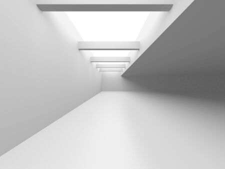 Futuristic White Architecture Design Background. Construction Concept. 3d Render Illustrationの写真素材