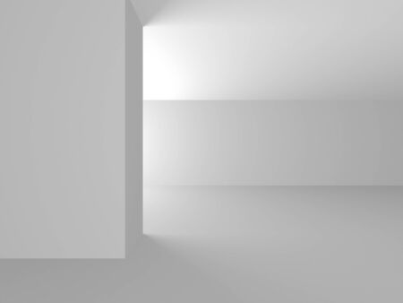 Futuristic White Architecture Design Background. Construction Concept. 3d Render Illustrationの写真素材