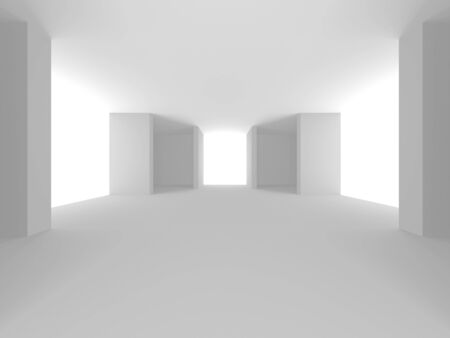 Futuristic White Architecture Design Background. Construction Concept. 3d Render Illustrationの写真素材