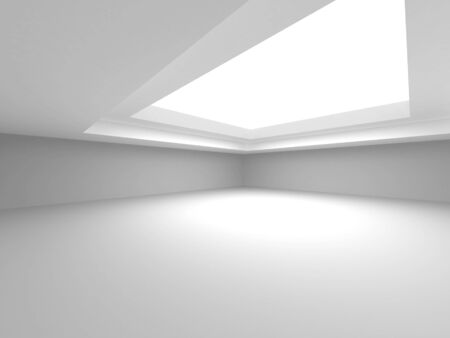 Futuristic White Architecture Design Background. Construction Concept. 3d Render Illustrationの写真素材