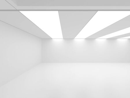 Futuristic White Architecture Design Background. Construction Concept. 3d Render Illustrationの写真素材