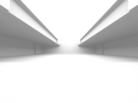 Futuristic White Architecture Design Background. Construction Concept. 3d Render Illustrationの写真素材
