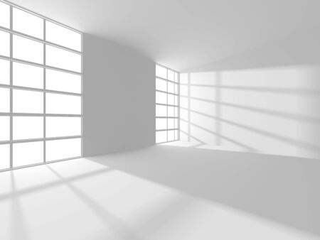Futuristic White Architecture Design Background. Construction Concept. 3d Render Illustrationの写真素材