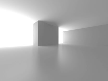 Futuristic White Architecture Design Background. Construction Concept. 3d Render Illustrationの写真素材