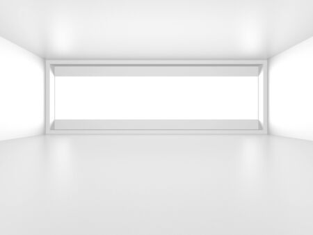 Futuristic White Architecture Design Background. Construction Concept. 3d Render Illustrationの写真素材