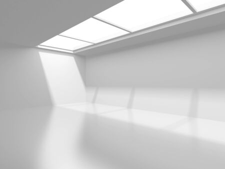 Futuristic White Architecture Design Background. Construction Concept. 3d Render Illustrationの写真素材