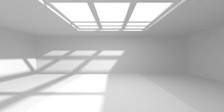 Futuristic White Architecture Design Background. Construction Concept. 3d Render Illustrationの写真素材