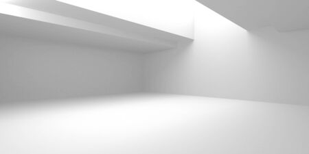 Futuristic White Architecture Design Background. Construction Concept. 3d Render Illustrationの写真素材