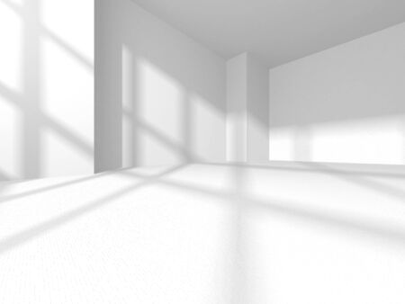 Futuristic White Architecture Design Background. Construction Concept. 3d Render Illustrationの写真素材