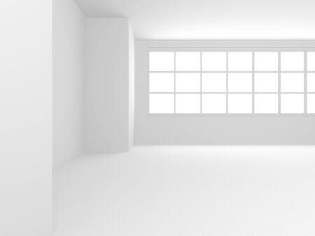 Futuristic White Architecture Design Background. Construction Concept. 3d Render Illustrationの写真素材
