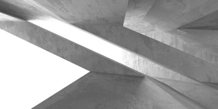 Dark concrete empty room. Modern architecture design. Urban textured background. 3d render illustrationの写真素材