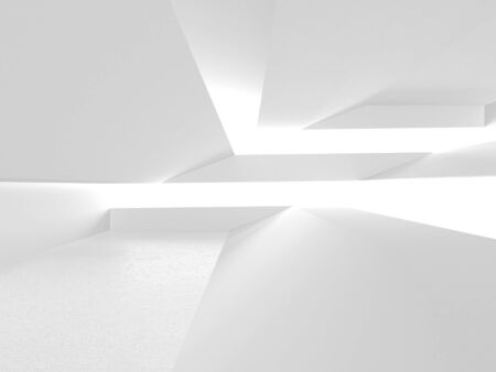 Futuristic White Architecture Design Background. Construction Concept. 3d Render Illustrationの写真素材