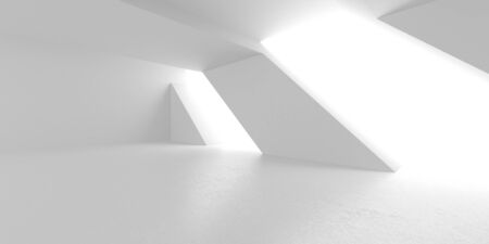 Futuristic White Architecture Design Background. Construction Concept. 3d Render Illustrationの写真素材