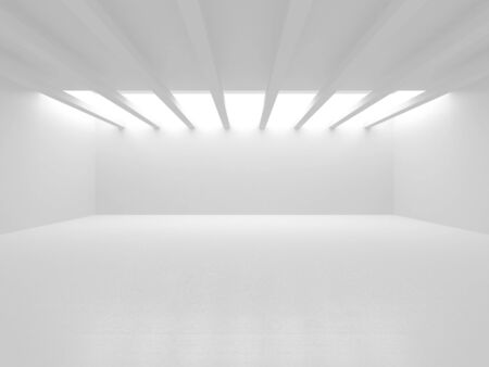 Futuristic White Architecture Design Background. Construction Concept. 3d Render Illustrationの写真素材