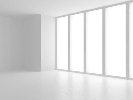 Abstract White Architecture Design Concept. 3d Render Illustrationの写真素材