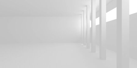 Abstract White Architecture Design Concept. 3d Render Illustrationの写真素材