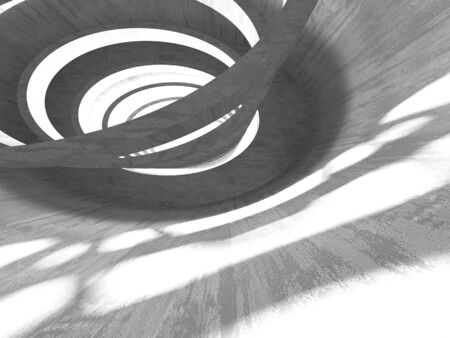 Dark Concrete Wall Architecture. Empty Room. 3d Render Illustrationの写真素材