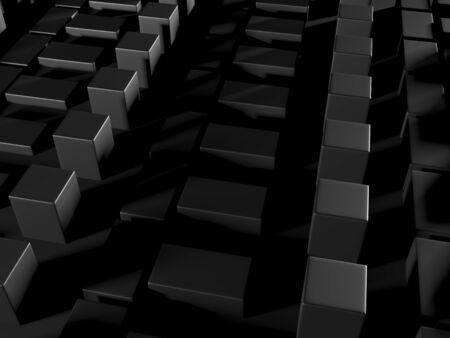 Abstract Dark Cubes Futuristic Design Background. 3d Render Illustrationの写真素材
