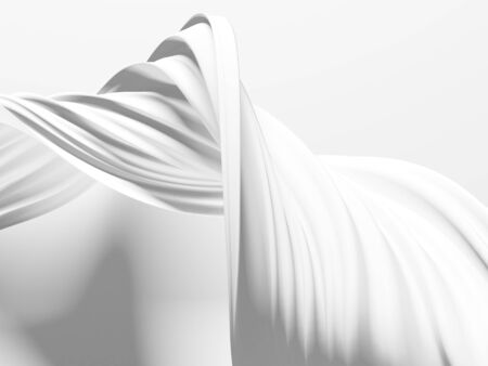 White abstract liquid wavy background. 3d render illustrationの写真素材
