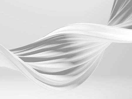 White abstract liquid wavy background. 3d render illustration