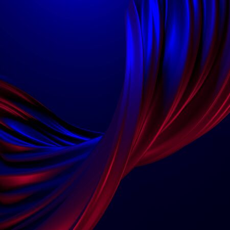 Colorful Liquid metallic wavy background. 3d render illustrationの写真素材