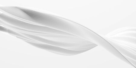 White abstract liquid wavy background. 3d render illustrationの写真素材