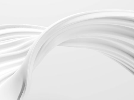 White abstract liquid wavy background. 3d render illustrationの写真素材