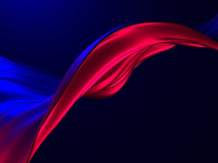 Colorful Liquid metallic wavy background. 3d render illustration