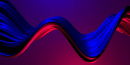 Colorful Liquid metallic wavy background. 3d render illustration